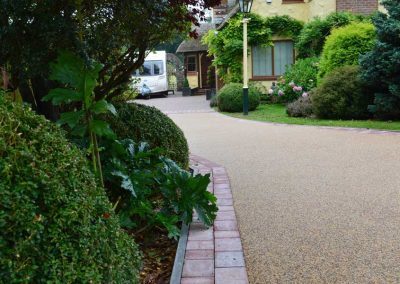 Resin bound driveway with block paving