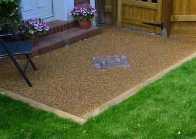 Garden patio area with resin bound finish