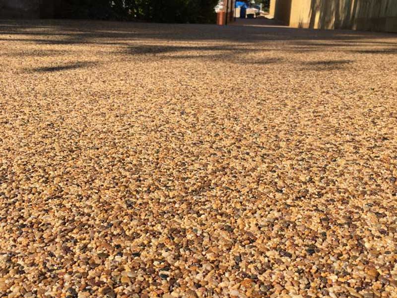 Close up of resin bound driveway