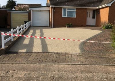 A freshly installed resin bound driveway in Brixham, Devon