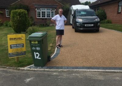 As well as the pathway, this customer also had his long driveway coated in resin