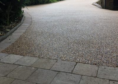 A block paving decorative edge. installed days before the resin bound system