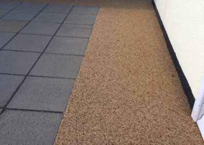 Resin bound patio combined with Westcrete paving slabs